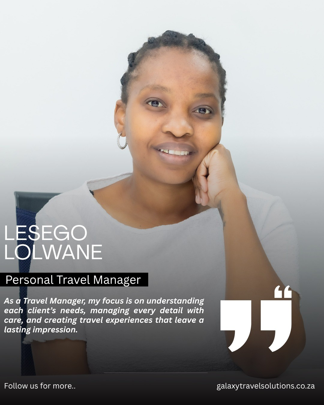 Lesego Lolwane — Personal Travel Manager at Galaxy Travel Solutions